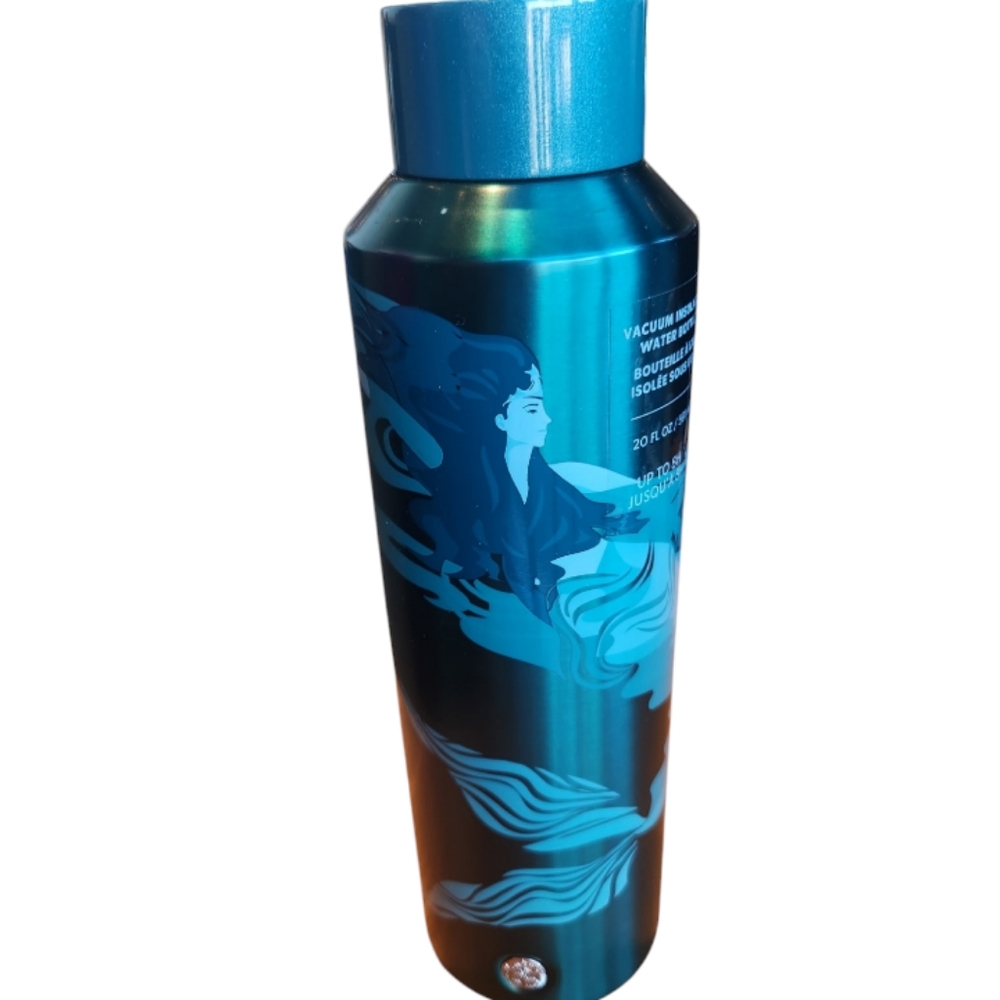 Starbucks 2023 Spring Teal Mermaid Vacuumed Insulated Water Bottle 20oz NWT